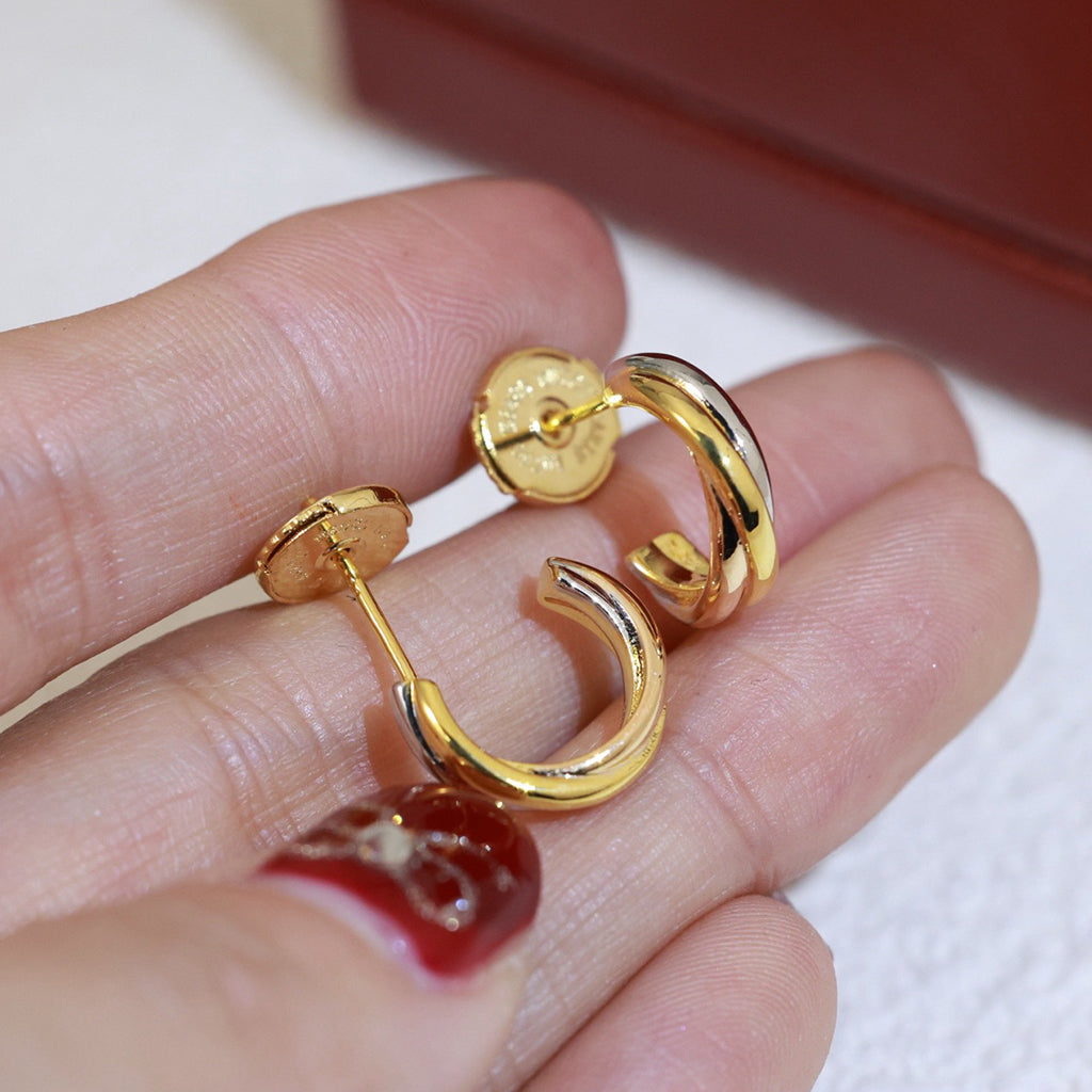 [Angela Jewelry]TRINITY ON DIAMOND MINI EARRINGS