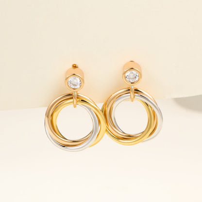 [Angela Jewelry]TRINITY ON DIAMOND  EARRINGS