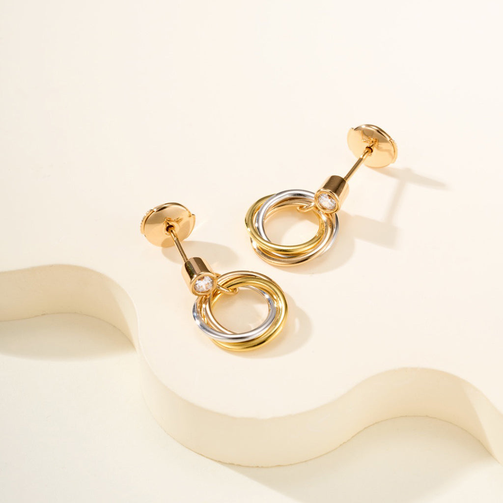 [Angela Jewelry]TRINITY ON DIAMOND  EARRINGS
