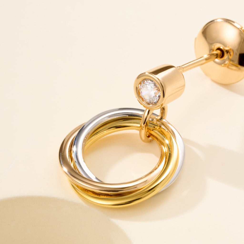 [Angela Jewelry]TRINITY ON DIAMOND  EARRINGS