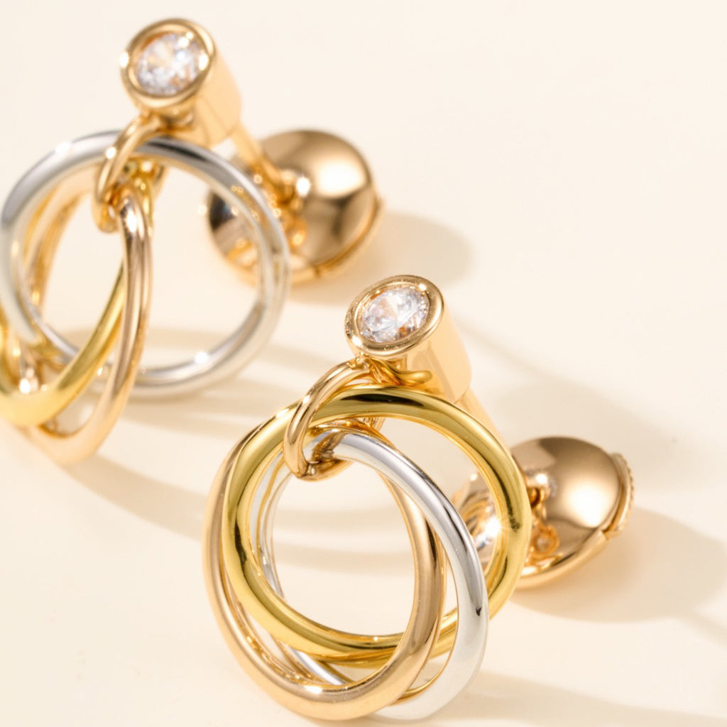 [Angela Jewelry]TRINITY ON DIAMOND  EARRINGS