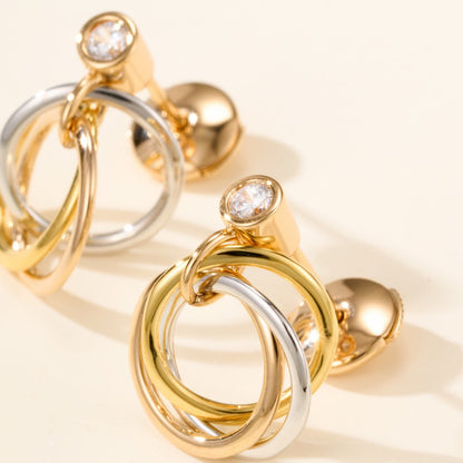 [Angela Jewelry]TRINITY ON DIAMOND  EARRINGS