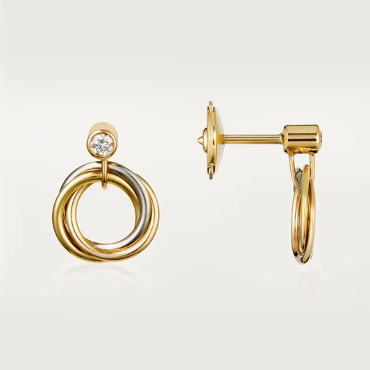 [Angela Jewelry]TRINITY ON DIAMOND  EARRINGS