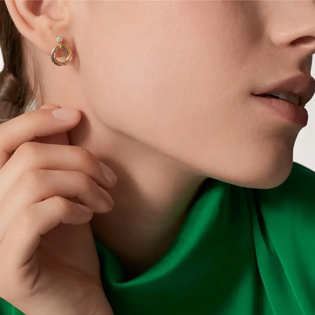 [Angela Jewelry]TRINITY ON DIAMOND  EARRINGS