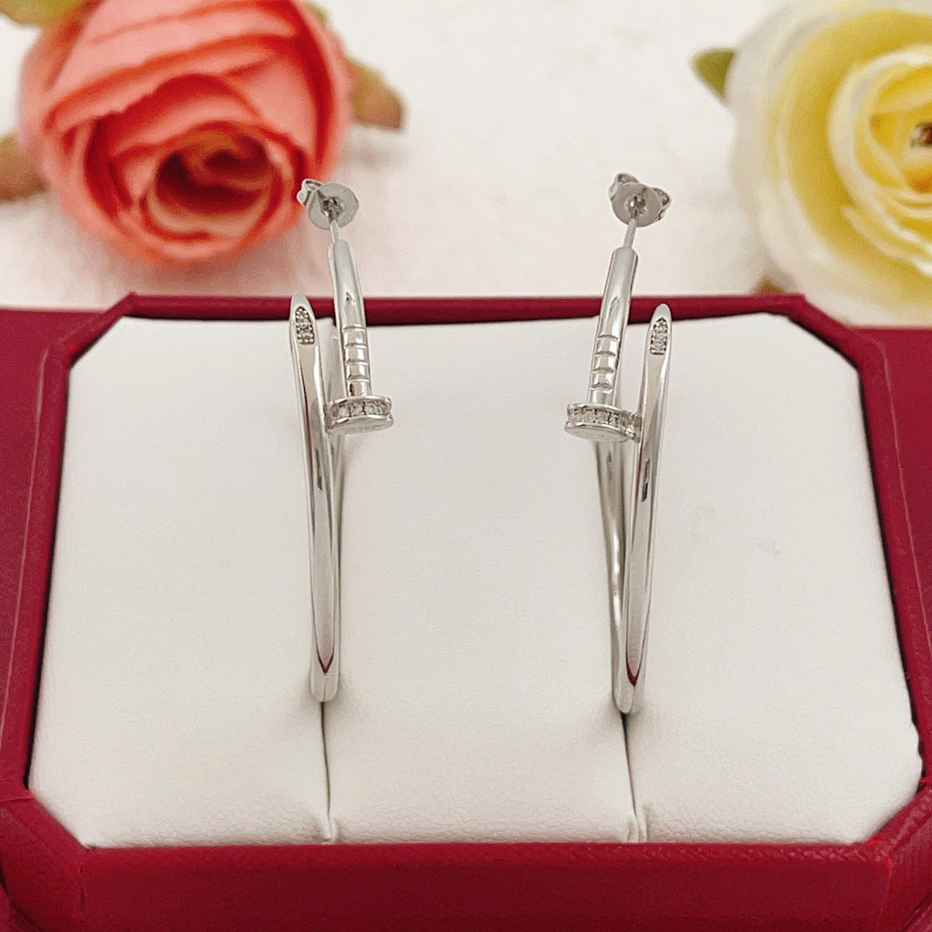 [Angela Jewelry]JUSTE HALF DIAMOND LARGE EARRINGS