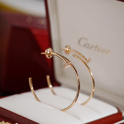 [Angela Jewelry]JUSTE HALF DIAMOND LARGE EARRINGS
