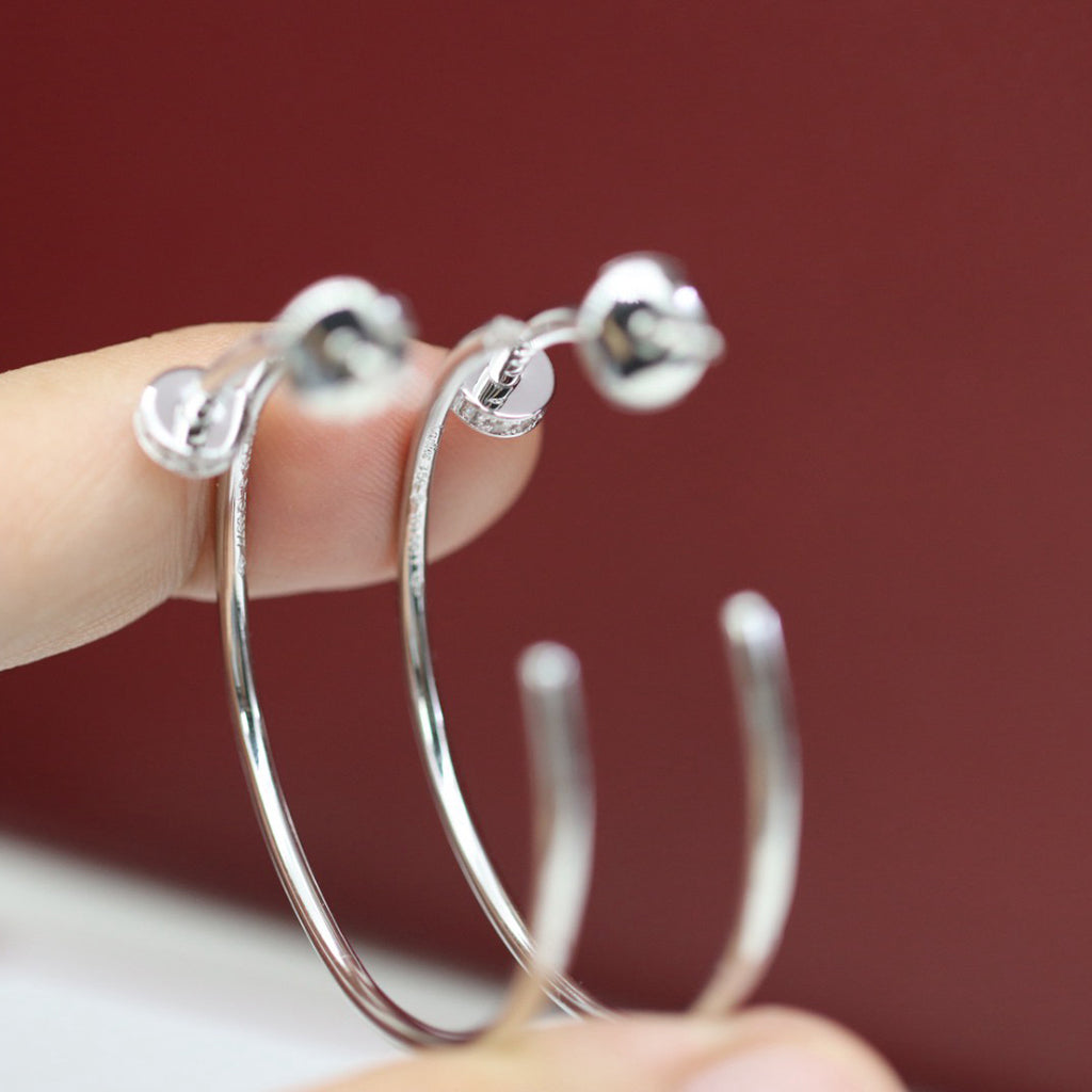 [Angela Jewelry]JUSTE HALF DIAMOND LARGE EARRINGS