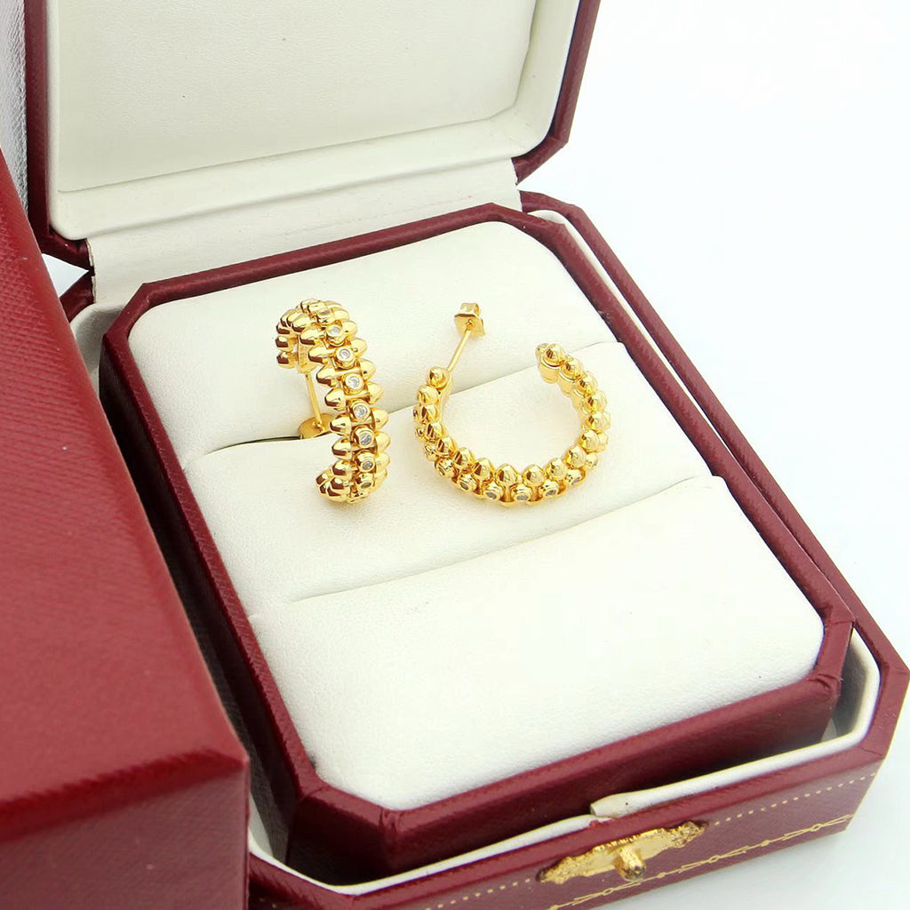 [Angela Jewelry]CLASH FULL DIAMOND MEDIUM EARRINGS