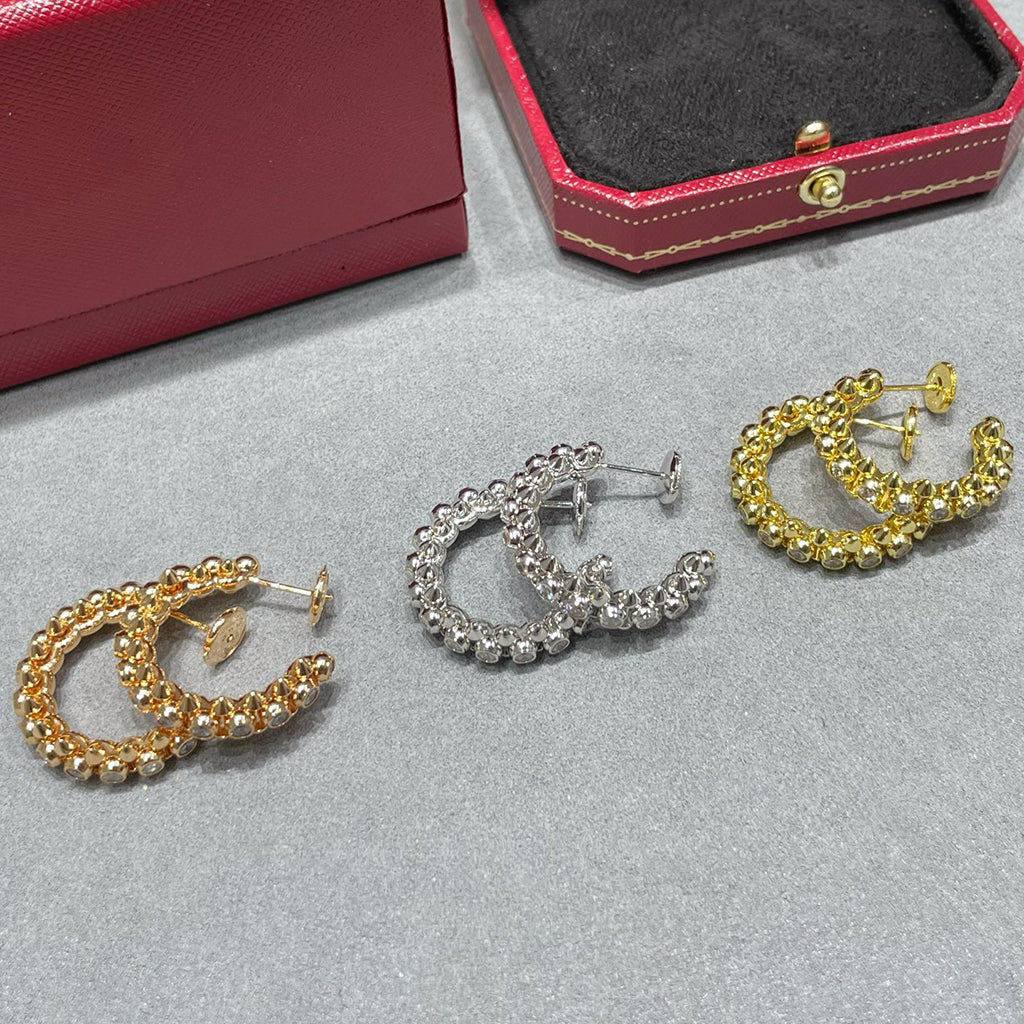 [Angela Jewelry]CLASH FULL DIAMOND MEDIUM EARRINGS