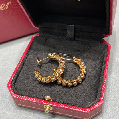 [Angela Jewelry]CLASH FULL DIAMOND MEDIUM EARRINGS
