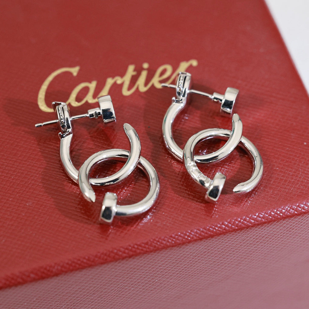 [Angela Jewelry]JUSTE NO DIAMOND DOUBLE EARRINGS