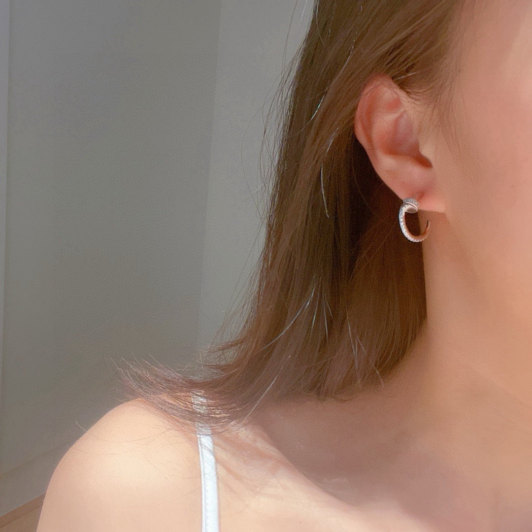 [Angela Jewelry]JUSTE FULL DIAMOND DOUBLE EARRINGS