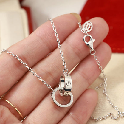 [Angela Jewelry]LOVE DOUBLE RING NECKLACE