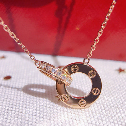 [Angela Jewelry]LOVE  FULL DIAMOND PENDANT NECKLACE