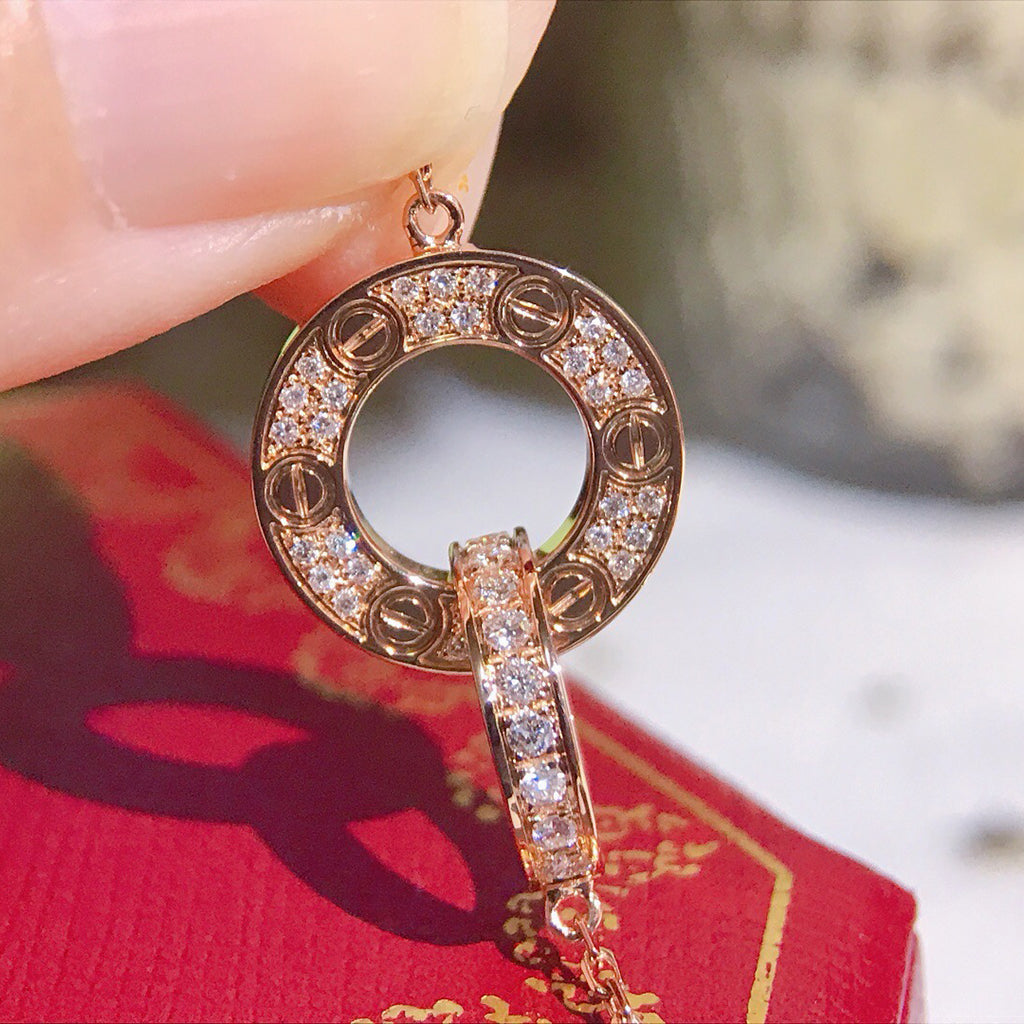 [Angela Jewelry]LOVE  FULL DIAMOND PENDANT NECKLACE