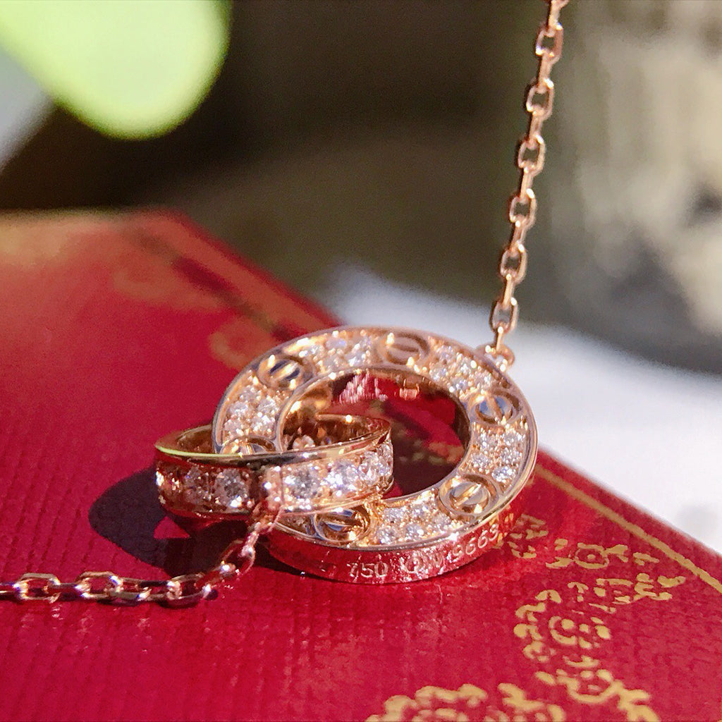 [Angela Jewelry]LOVE  FULL DIAMOND PENDANT NECKLACE