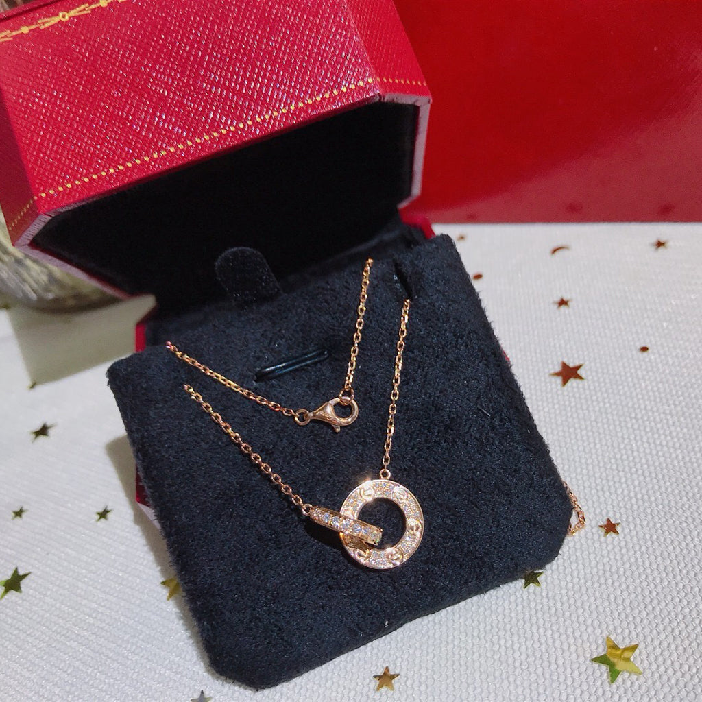 [Angela Jewelry]LOVE  FULL DIAMOND PENDANT NECKLACE