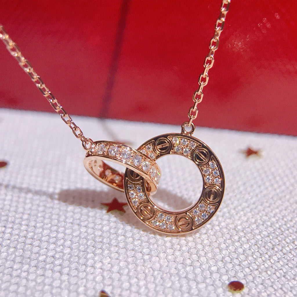 [Angela Jewelry]LOVE  FULL DIAMOND PENDANT NECKLACE