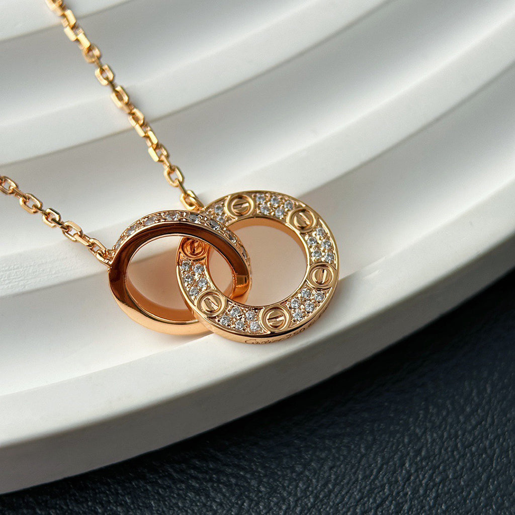 [Angela Jewelry]LOVE  FULL DIAMOND PENDANT NECKLACE