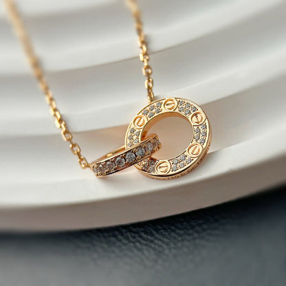 [Angela Jewelry]LOVE  FULL DIAMOND PENDANT NECKLACE