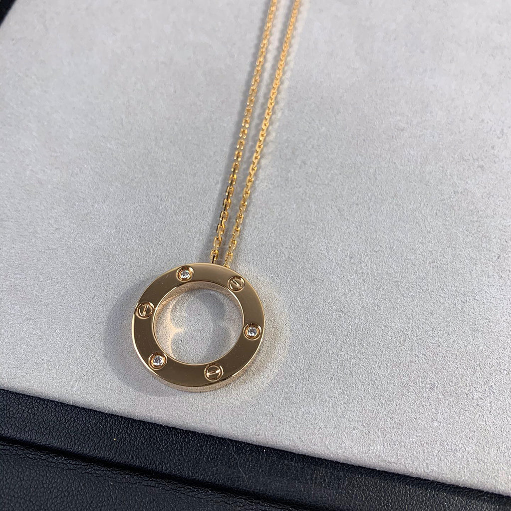 [Angela Jewelry]LOVE NECKLACE 16MM 3 DIAMONDS