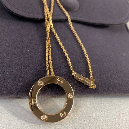 [Angela Jewelry]LOVE NECKLACE 16MM 3 DIAMONDS
