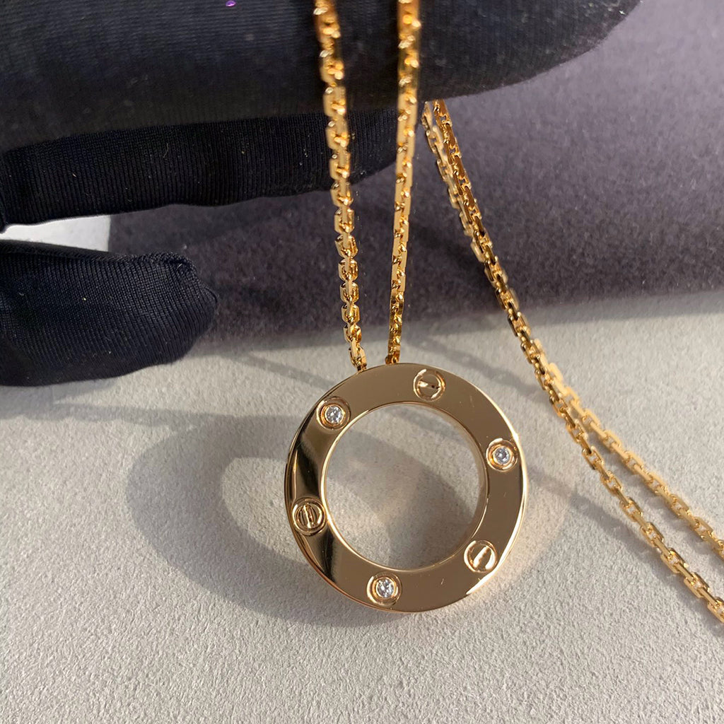 [Angela Jewelry]LOVE NECKLACE 16MM 3 DIAMONDS