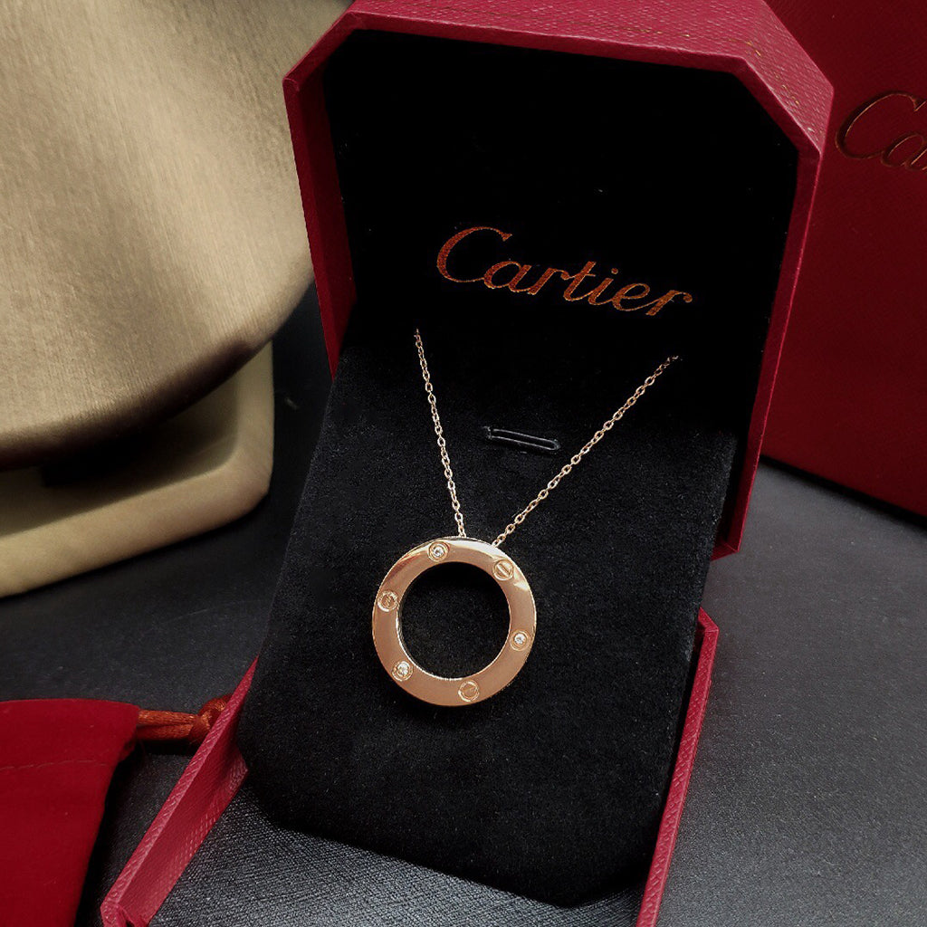 [Angela Jewelry]LOVE NECKLACE 16MM 3 DIAMONDS