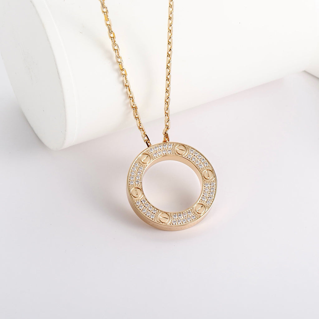 [Angela Jewelry]LOVE NECKLACE 16MM  FULL DIAMOND