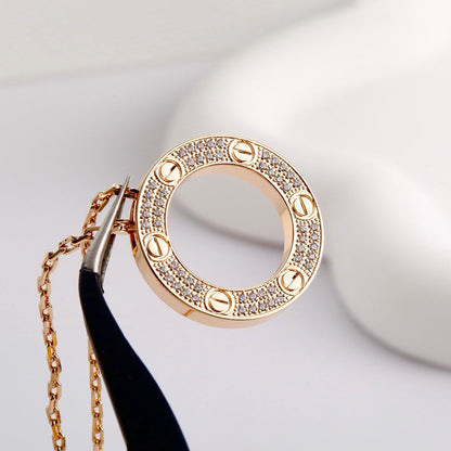 [Angela Jewelry]LOVE NECKLACE 16MM  FULL DIAMOND
