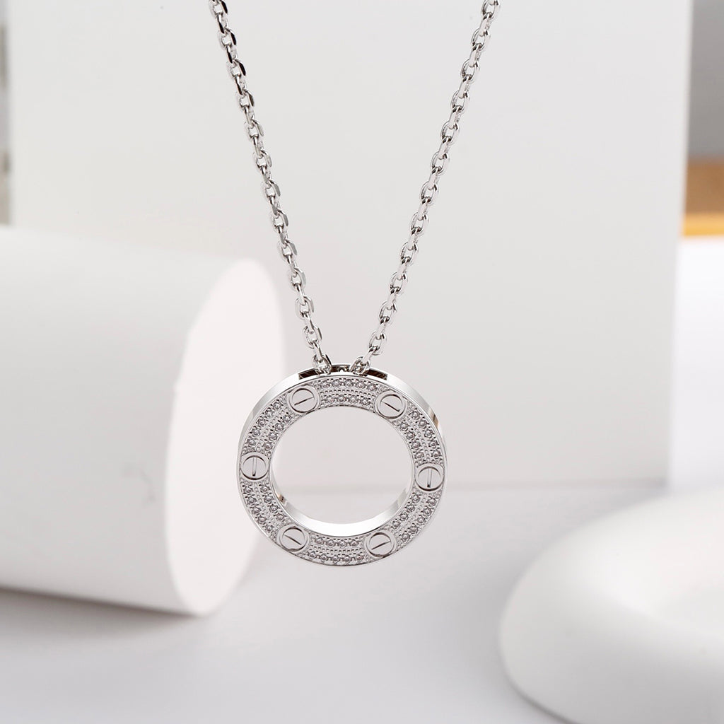 [Angela Jewelry]LOVE NECKLACE 16MM  FULL DIAMOND