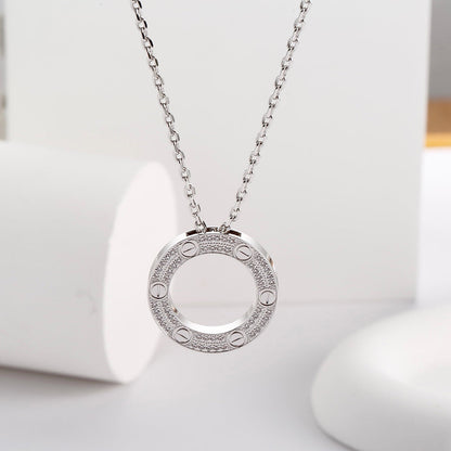 [Angela Jewelry]LOVE NECKLACE 16MM  FULL DIAMOND