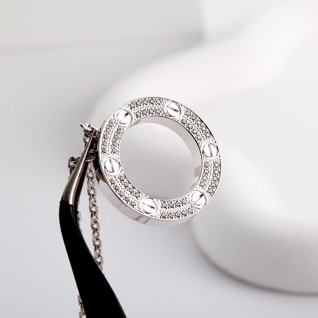 [Angela Jewelry]LOVE NECKLACE 16MM  FULL DIAMOND