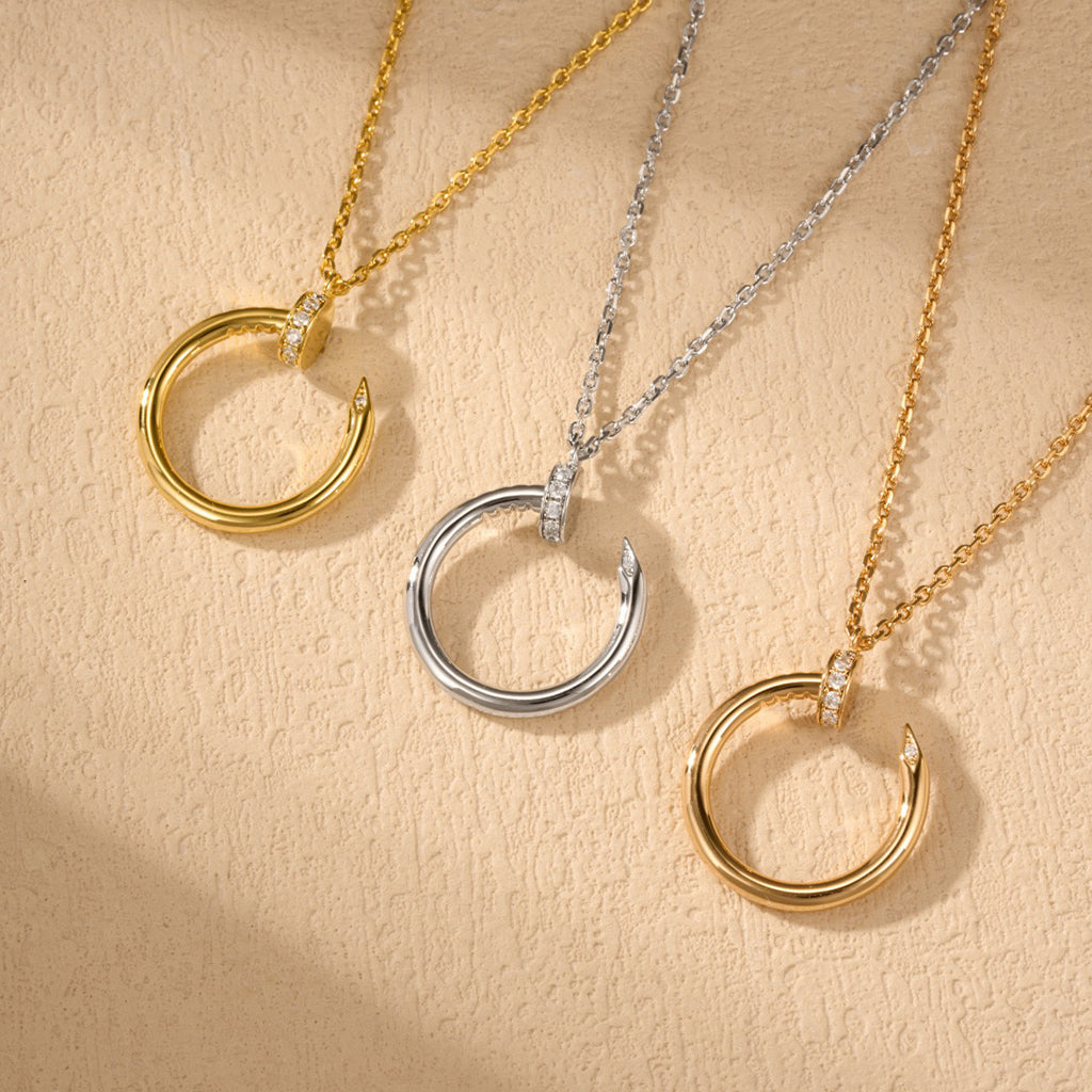 [Angela Jewelry]JUSTE NECKLACE HALF DIAMOND