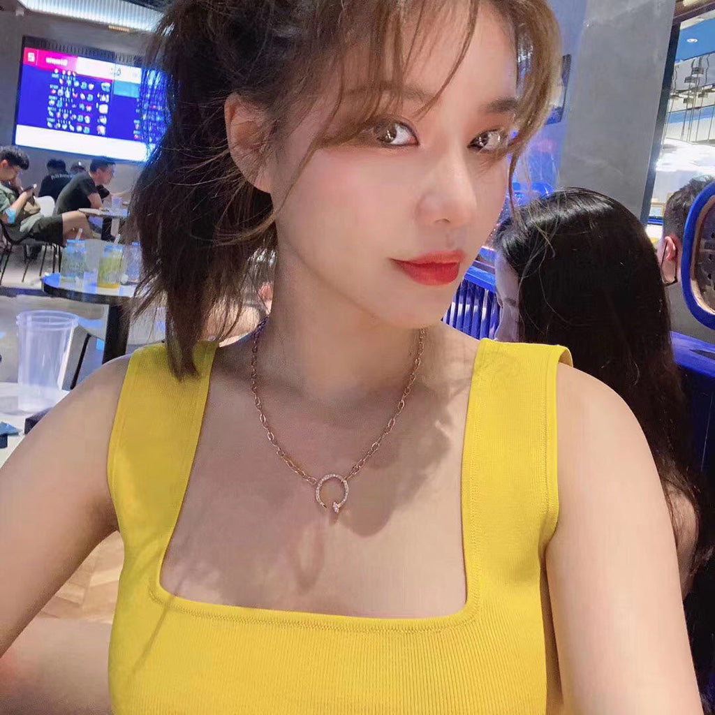 [Angela Jewelry]JUSTE NECKLACE FULL DIAMONDS