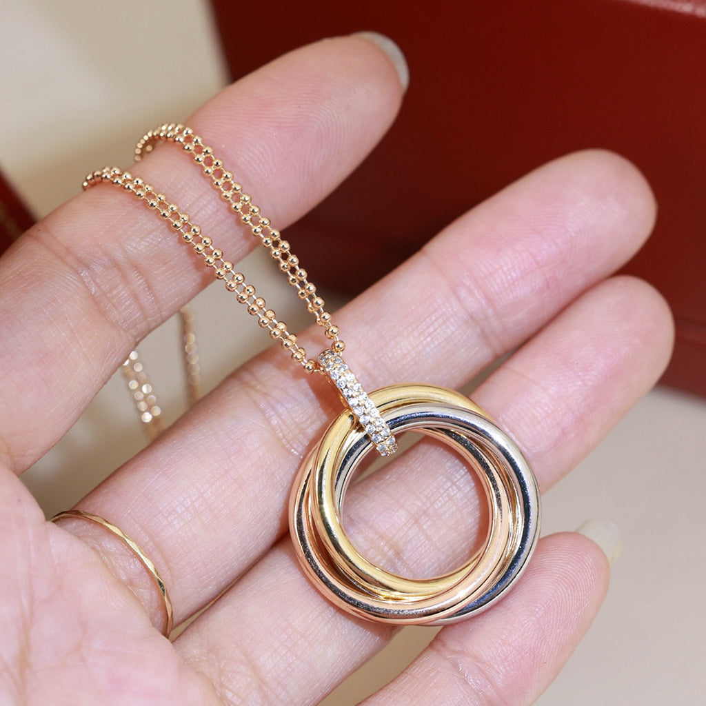 [Angela Jewelry]TRINITY MEDIUM  DIAMONDS NECKLACE