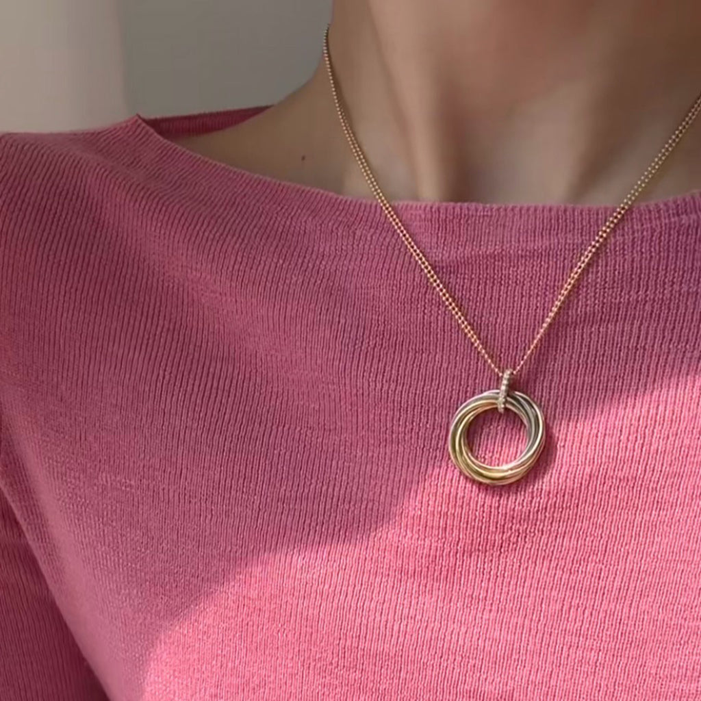 [Angela Jewelry]TRINITY MEDIUM  DIAMONDS NECKLACE