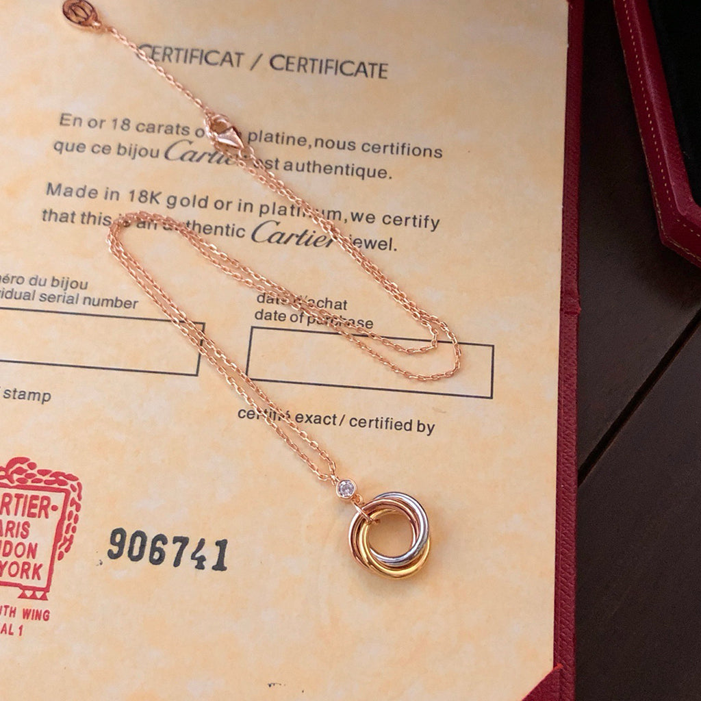 [Angela Jewelry]TRINITY  NECKLACE 1 DIAMOND
