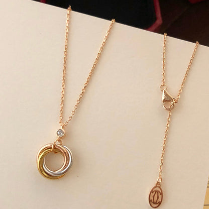 [Angela Jewelry]TRINITY  NECKLACE 1 DIAMOND