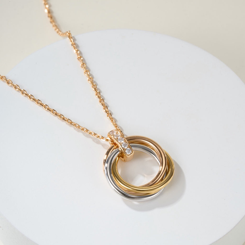 [Angela Jewelry]TRINITY MEDIUM  DIAMONDS NECKLACE