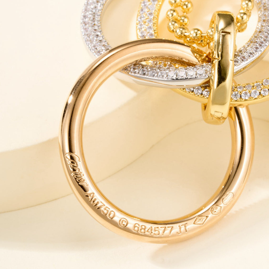 [Angela Jewelry]TRINITY LARGE FULL DIAMOND  NECKLACE