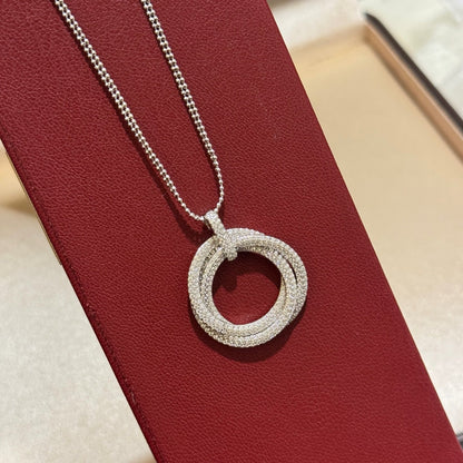 [Angela Jewelry]TRINITY LARGE FULL DIAMOND  NECKLACE
