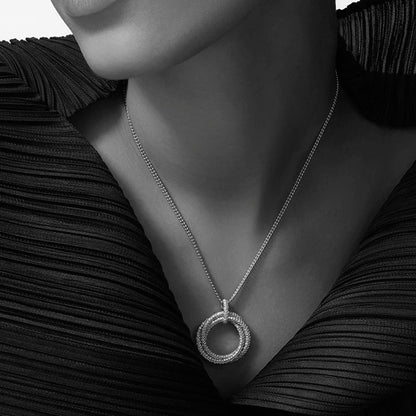 [Angela Jewelry]TRINITY LARGE FULL DIAMOND  NECKLACE