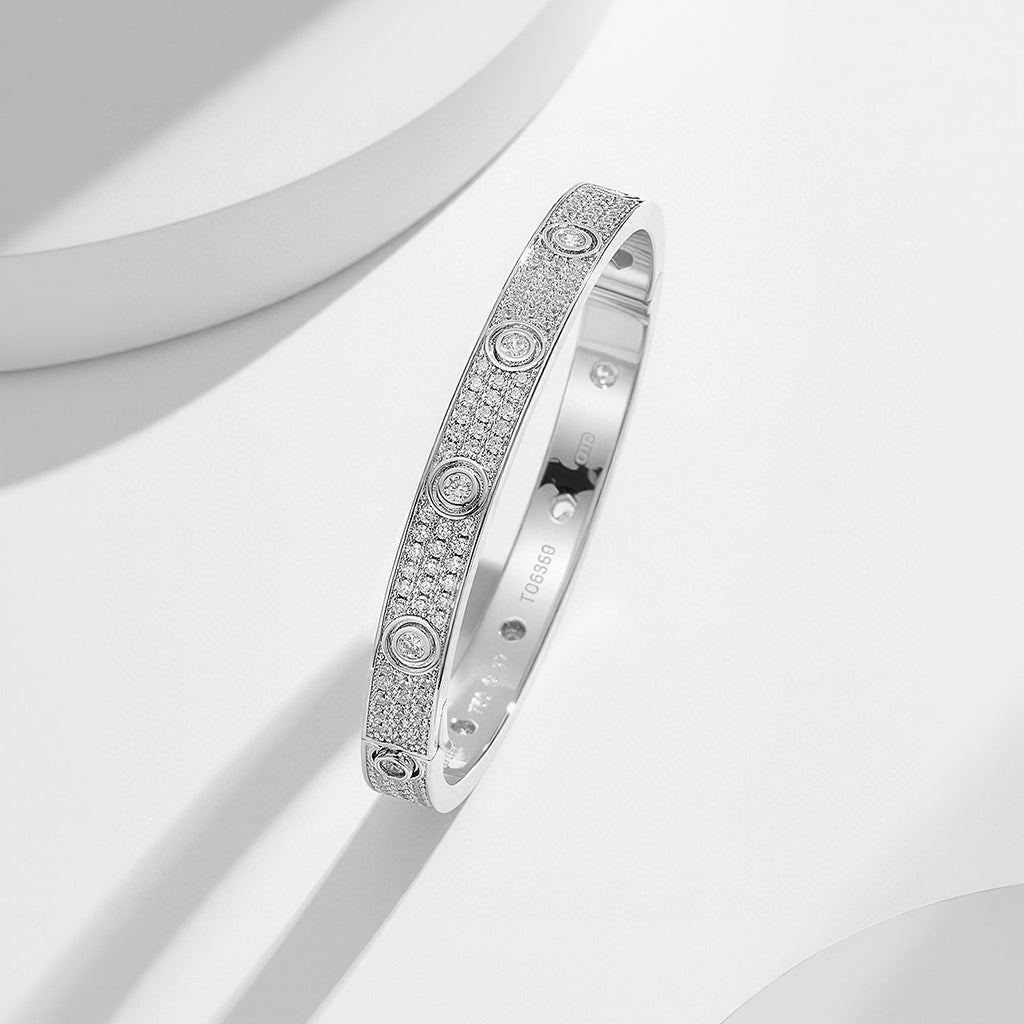 [Angela Jewelry]LOVE BRACELET 6.1MM DIAMOND-PAVED 10 BIG DIAMONDS