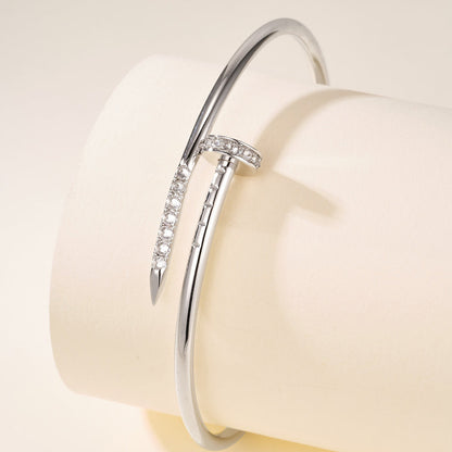 [Angela Jewelry] JUSTE Diamond & LOVE Diamond-Paved Bracelet Stack Set
