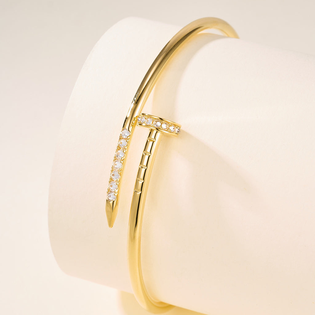 [Angela Jewelry] JUSTE Diamond & LOVE Diamond Bracelet Stack Set