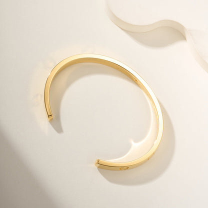 [Angela Jewelry]LOVE BRACELET 6.1MM 1 DIAMOND OPEN CUFF