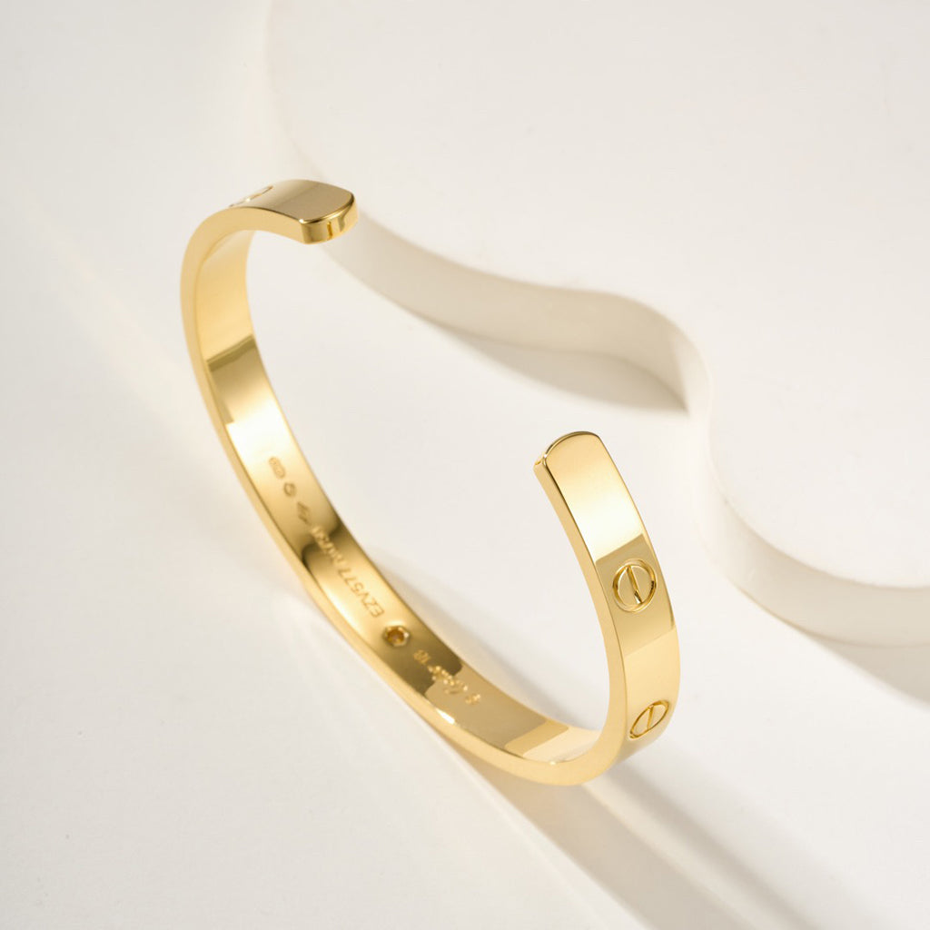 [Angela Jewelry]LOVE BRACELET 6.1MM 1 DIAMOND OPEN CUFF