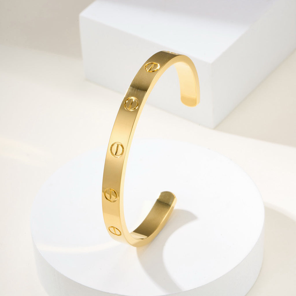 [Angela Jewelry]LOVE BRACELET 6.1MM OPEN CUFF