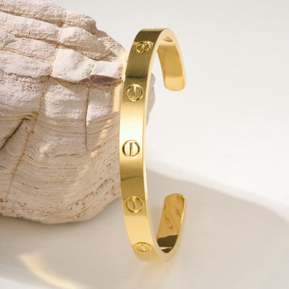 [Angela Jewelry]LOVE BRACELET 6.1MM OPEN CUFF